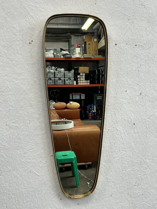 Specchio vintage di grandi dimensioni, con cornice dorata, anni '60.