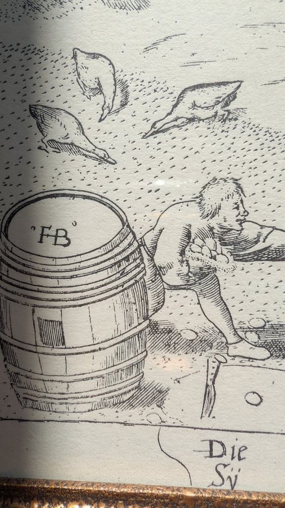 Antique Copper Engraving After Pieter Bruegel The Elder - "The Kermesse of Hoboken" (Ca. 17th-18th Century) – (photo 4 of 5)