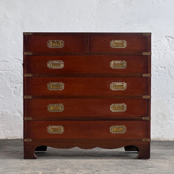 Image 1 of British Mahogany Military Chest, Early 1900s