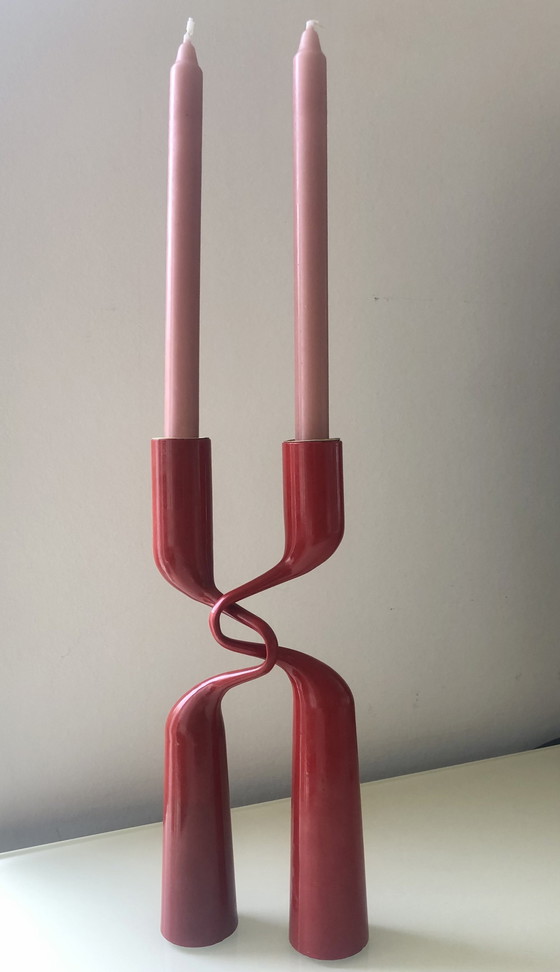 Image 1 of Mikaela Dörfel Danish Design Candlesticks Red for Menu