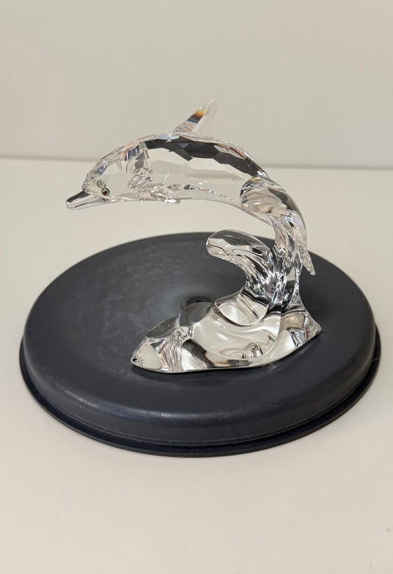 Image 1 of Swarovski "Dolphin on a Wave" con scatola (190365, Collezione "South Sea") - "Dolphin on a Wave" / "Dauphin sur une vague"