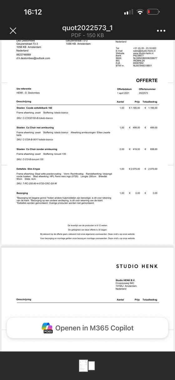 Image 1 of Ensemble de salle à manger Studio Henk