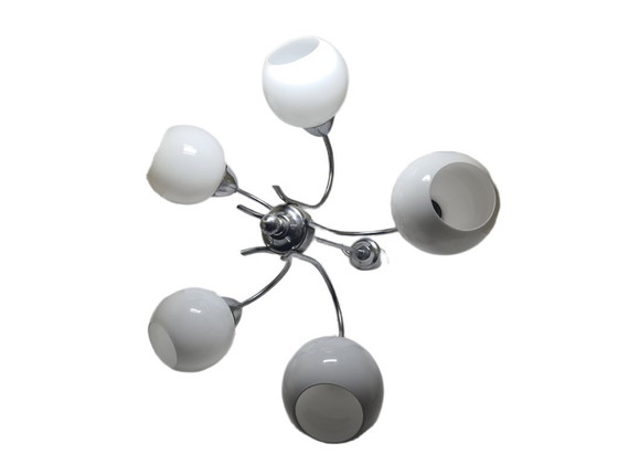 Art Deco Style Chandelier, Poland, 1960s – Glass, Metal (photo 6 of 8)