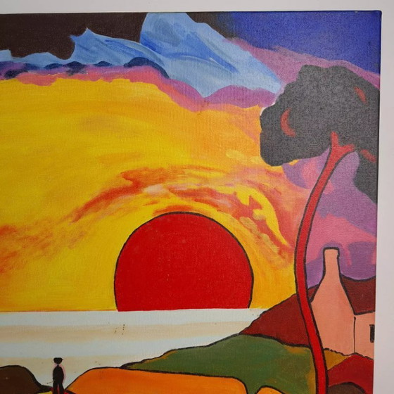 Image 1 of Jean DUQUOC - An Autumn Sunset - Masterpiece