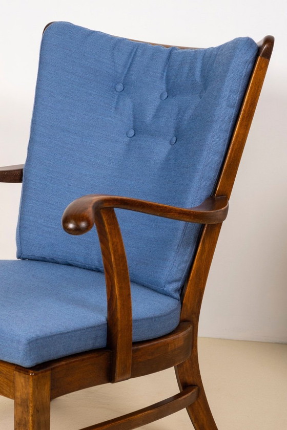 Image 1 of Loungestoelen uit de jaren 40 van Tyge Hvass, model 1628 voor Fritz Hansen, Denemarken