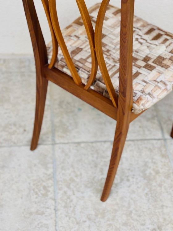 Image 1 of Paire de chaise et fauteuil vintage en teck et tissu, 1960