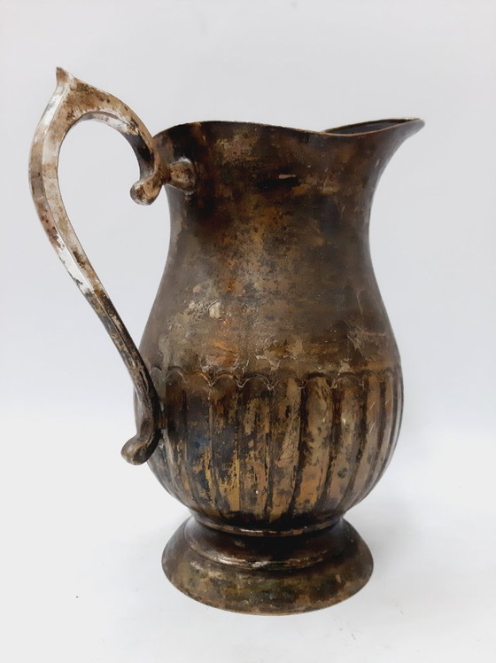 Image 1 of Brocca per vino in bronzo antico, urna, brocca, patina 23 cm