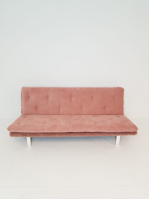 Vintage rosa Kho Liang Ie Artifort Sofa Dreisitzer neu gepolstert