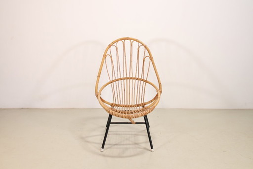 Chaise vintage en rotin de Rohe Noordwolde