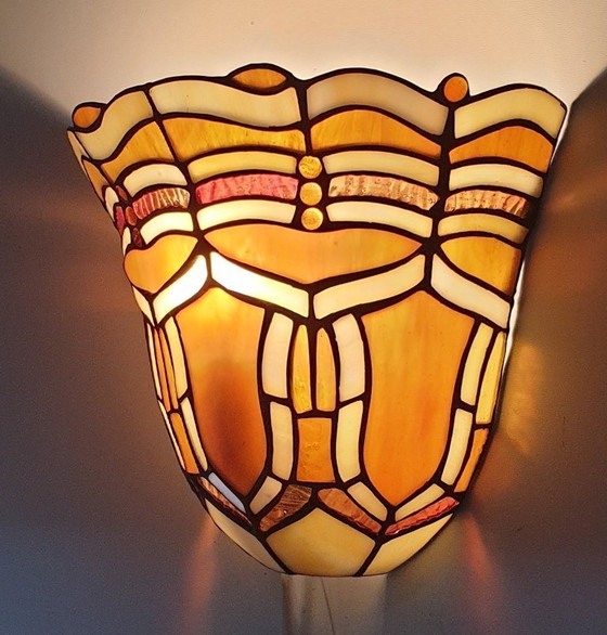 Image 1 of Massive tiffany wandlamp met originele doos.