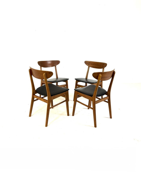 Image 1 of 4x vintage eetkamerstoel model 201, Farstrup Møbler ‘60 
