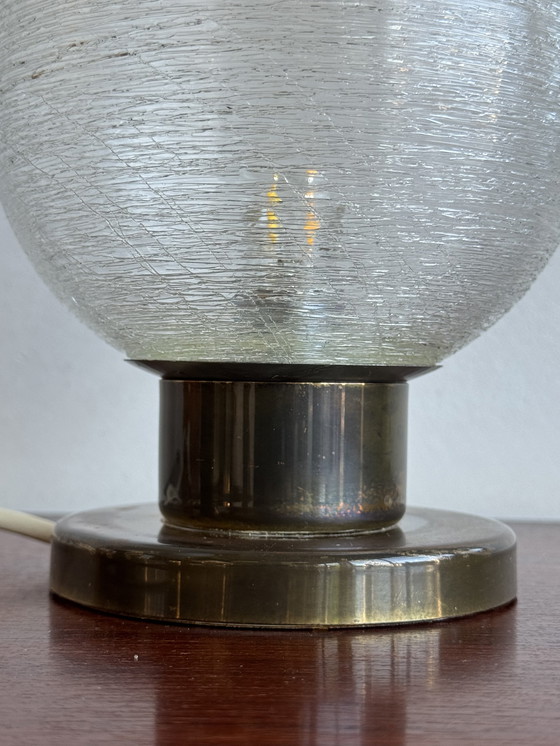 Image 1 of Pair of Doria Leuchten Table Lamps – Textured Globe Elegance