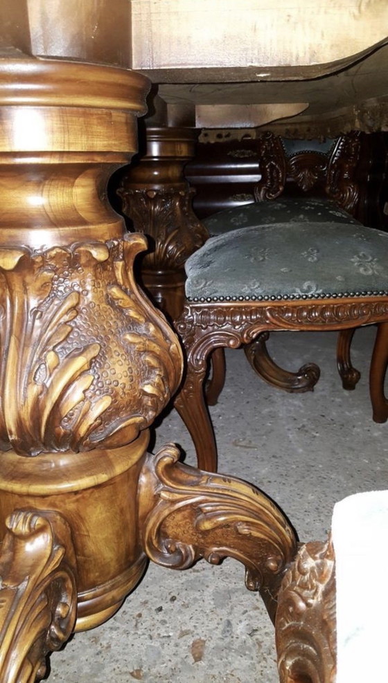 Image 1 of Barok italiano eetkamer tafel met 6 stoelen 