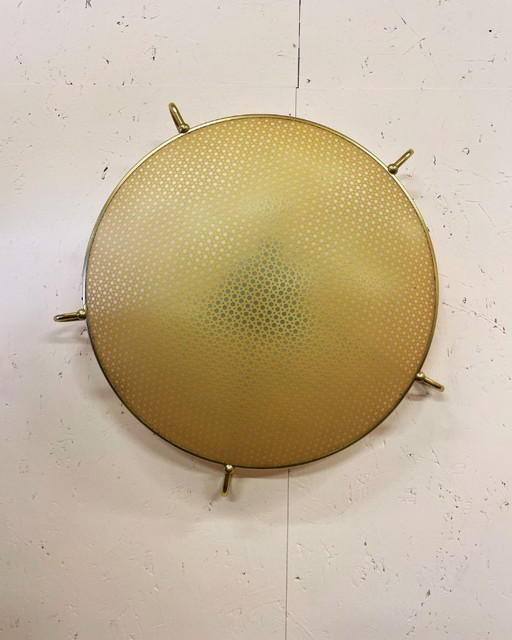 Round gold 1950s ceiling light by Erco Leuchten model no. 70.
