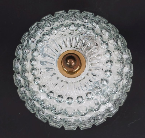 Image 1 of Plafonnier vintage en verre bullé de Limbourg, modèle A 637, encastré, années 1970