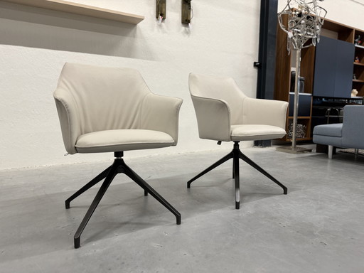 2 Leolux Mara Cruz dining chairs Senso pampas
