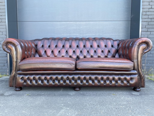 Canapé Chesterfield 3 places Springvale, brun rougeâtre