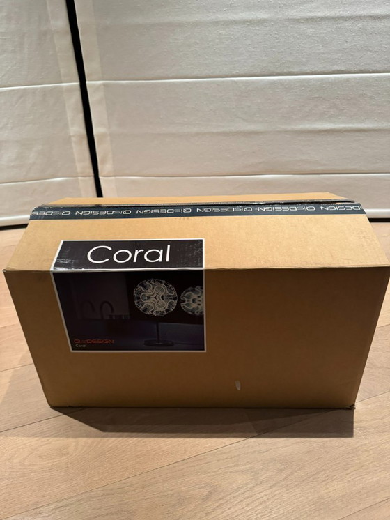 Image 1 of 2x QisDesign table lamps CORAL purple