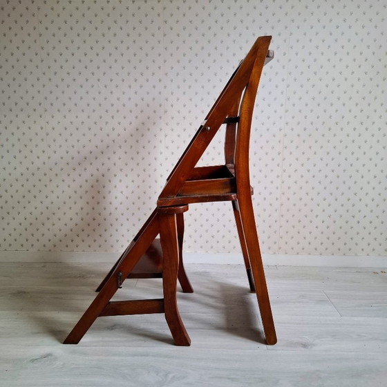 Image 1 of Silla de biblioteca de caoba - 'Silla metamórfica'