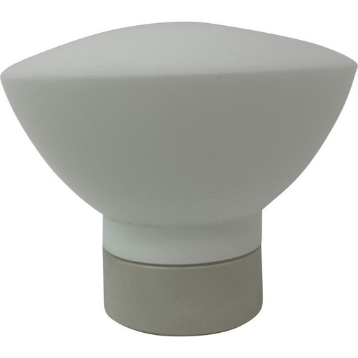 Vintage plafondlamp met keramische voet en glazen kap van Ifo, Zweden 1970