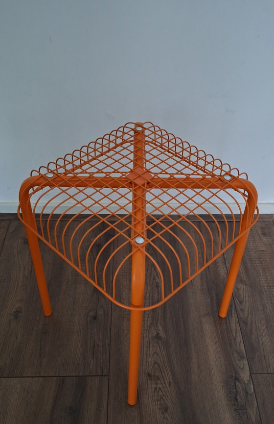 Sgabello Vasteron Vintage Ikea in filo d'acciaio arancione – Sgabelli, Metal (photo 3 of 6)