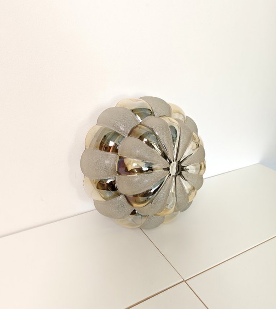 Image 1 of XXL Plafoniera in vetro trasparente d'epoca / Sconce di metà secolo moderno / Lampada da parete ad incasso / Vetro soffiato a ma