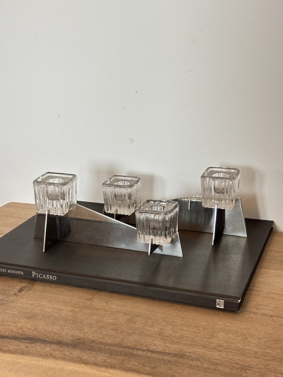Image 1 of Jaques Adnet modernist art deco candle holders