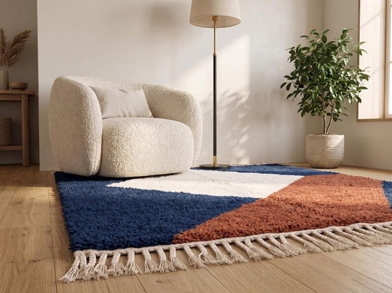 Custom-made traditional hand-woven natural wool Rugs & carpets 1.5/2.5 m, Ahrend, Textile, Blue (photo 5 of 8)