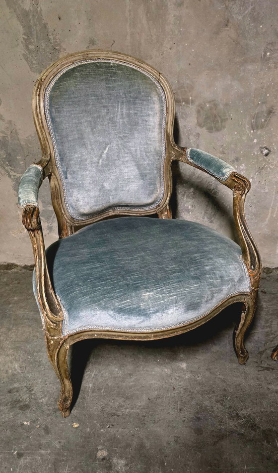 Image 1 of Pair of Louis XV cabriolet armchairs, 18th century