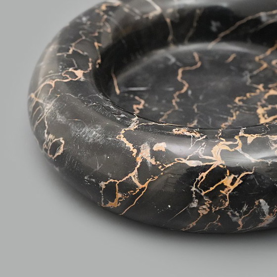 Image 1 of Bol en marbre noir Portoro, années 1970