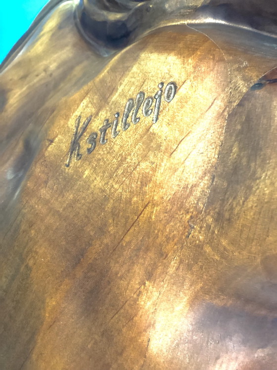 Orologio Kstillejo Atlas, pezzo originale in legno intagliato. Splendida presenza e suoneria a intervalli di (photo 3 of 8)