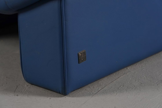 Image 1 of Sofá posmoderno de cuero Nicoletti Salotti, Italia, años 80