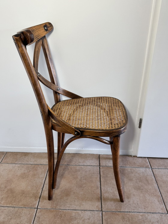 Klassieke Houten Kruisrug Stoel - Klassieke Houten Kruisrug Stoel – Eetkamerstoelen, Rattan, Wood (photo 14 of 15)