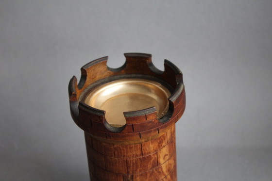 Image 1 of Portasigarette in legno fatto a mano con posacenere
