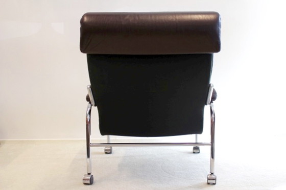 Pair of Noboru Nakamura ‘Bore’ Leather Lounge Chairs, Ikea, Adjustable recliner chair, Chrome (photo 13 of 14)