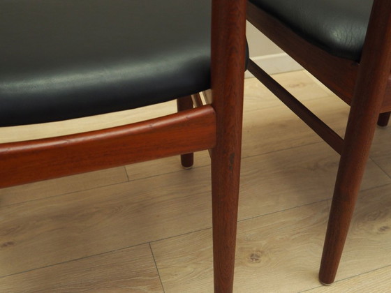 Image 1 of Set van vier teakhouten stoelen, Deens ontwerp, jaren 1960, fabricage: Bruno Hansen, ontwerper: Henning Kjærnulf