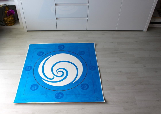 Image 1 of Jack Youngerman « Galaxy Blue » - Sérigraphie - Édition de 75 exemplaires - signée à la main - (93 x 91 cm)