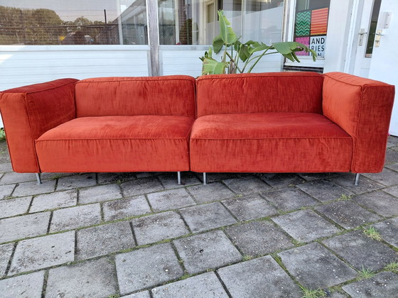 Gelderland 6400 + pouf | Ristrutturato | Velluto marrone ruggine – Divani 3 posti, Tessile (photo 6 of 15)