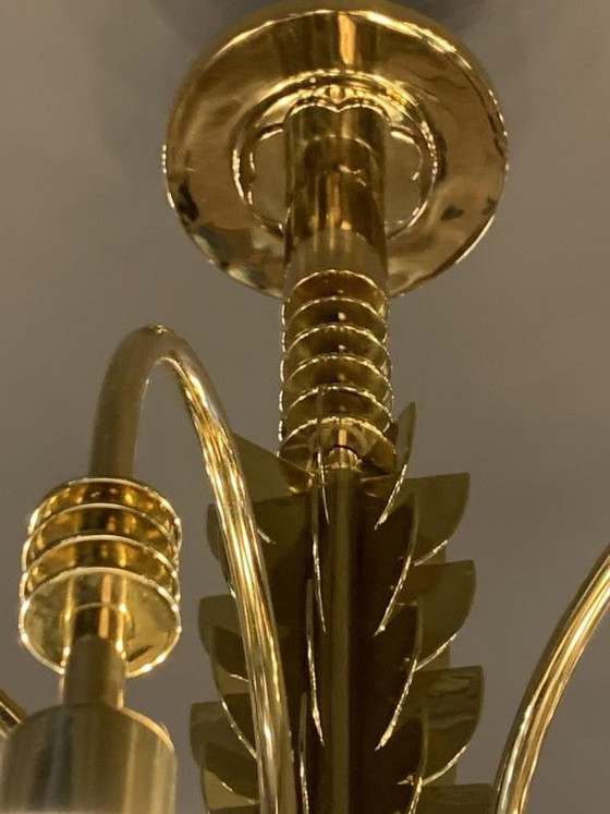 Lustre Art Déco en Laiton et Verre par Gio Ponti pour Emilio Lancia / Fontana Arte, années 1930 – Bronze (photo 4 of 18)