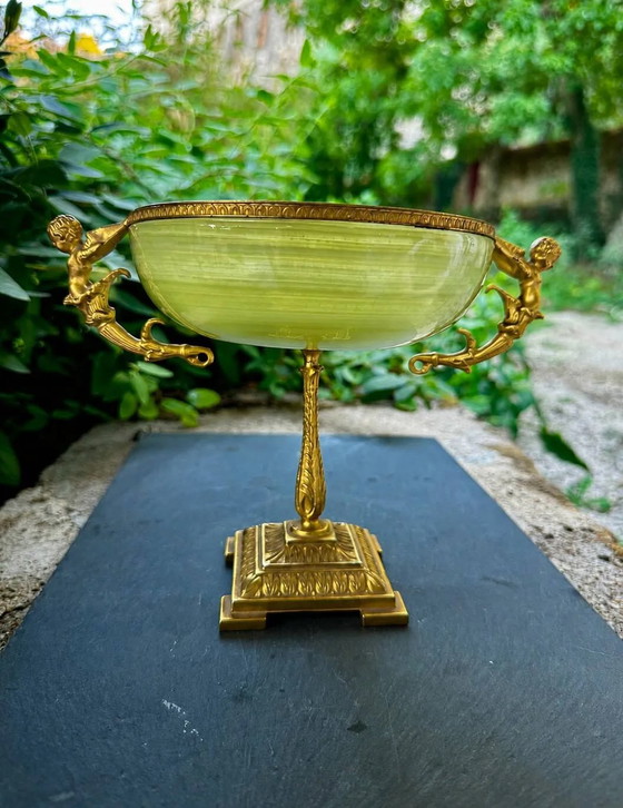 19e-eeuwse onyx en bronzen fruitschaal – Schalen, Art Nouveau (photo 6 of 6)