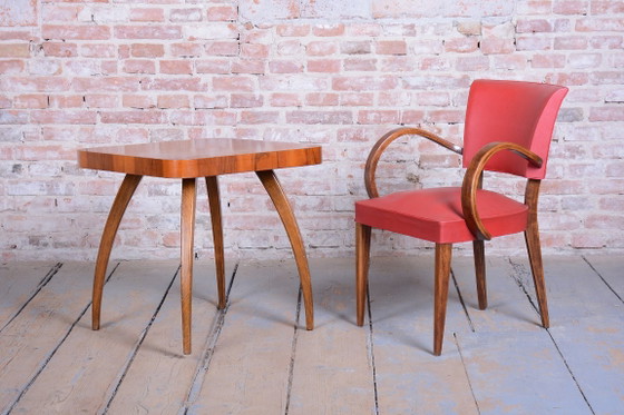 Restored Art Deco Armchair, by Jules Leleu, Beech, Revived Polish, France, 1930s – Wood, Skai (photo 4 of 14)