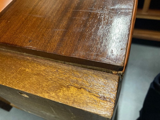 Image 1 of Indrukwekkend paar Art Deco leren fauteuils. 1940s.