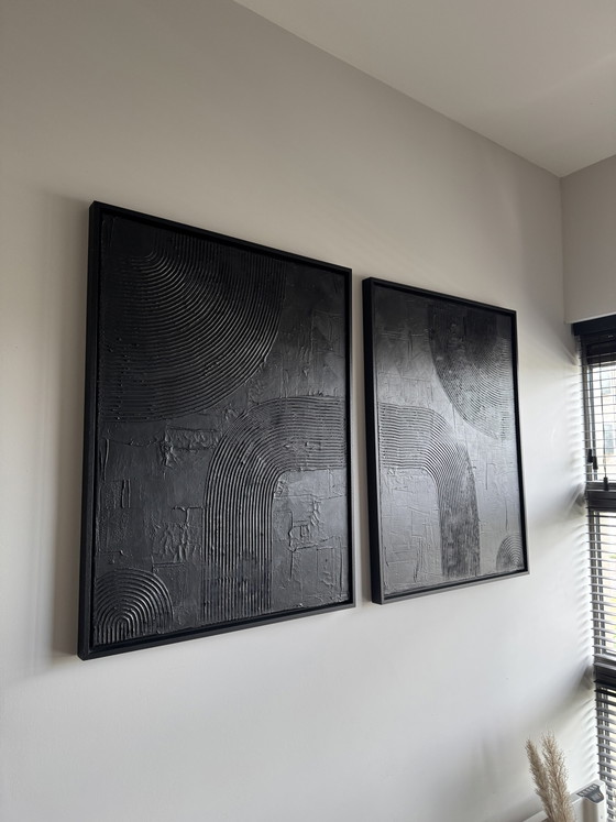 Set di 2 quadri neri – cornice inclusa (60x80 cm) – Decorazioni murali, Canvas, Wood (photo 7 of 7)