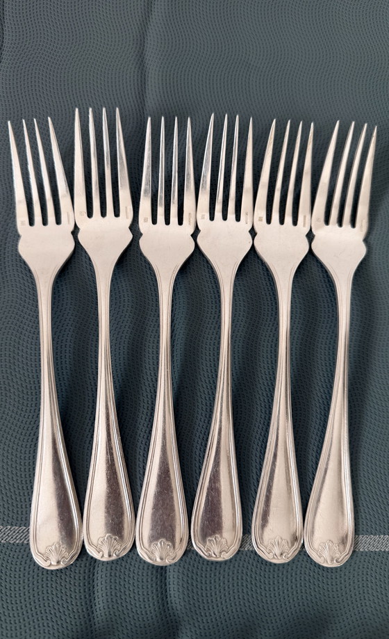 Image 1 of Elegant 24-piece fish service – Marot Bérain pattern in silver-plated metal