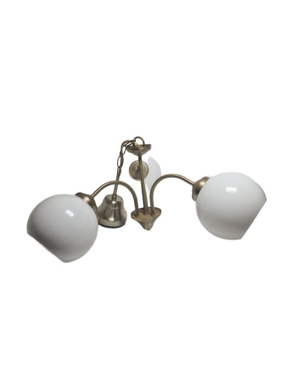 Lampadario in stile Art Déco, Polonia, anni '70 – Glass, Metal (photo 5 of 8)