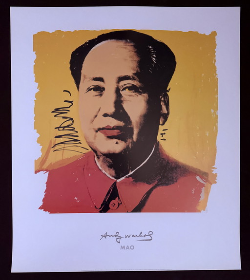 Andy Warhol: "Mao - Gelb". Auf der Platte signiert.