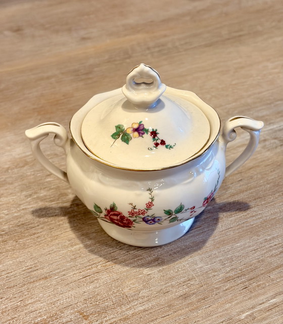 Image 1 of Servizio da caffè antico floreale – porcellana – per 8 persone