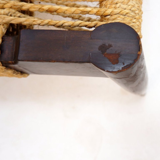 Image 1 of Paire de fauteuils en corde de jute et bois massif