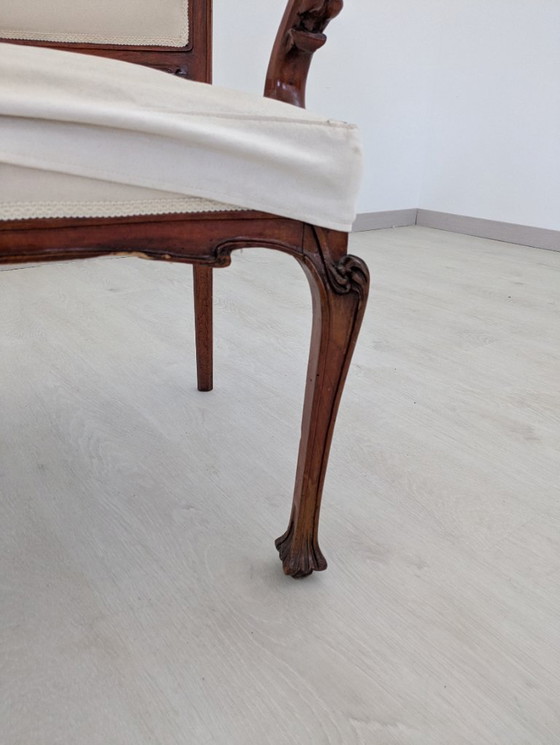 Image 1 of Art Nouveau - Sessel (2) - Holz, Stoff