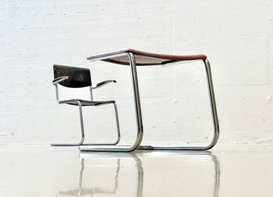 Image 1 of Piétement luge S43 avec tabouret de Mart Stam pour Bremshey & Co, années 1940